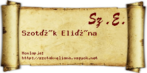 Szoták Eliána névjegykártya
